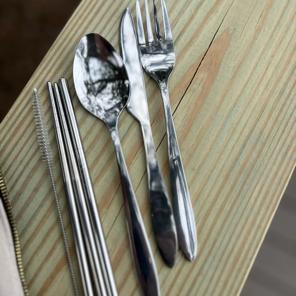 Mandala Eco-Friendly Travel Cutlery Set 7-Piece Utensils Reusable